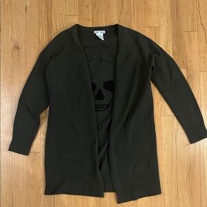 Sweet Romeo Charcoal Knit Skull Sweater